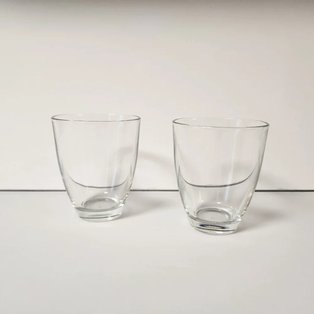 Set of 2 Clear Glass Votives